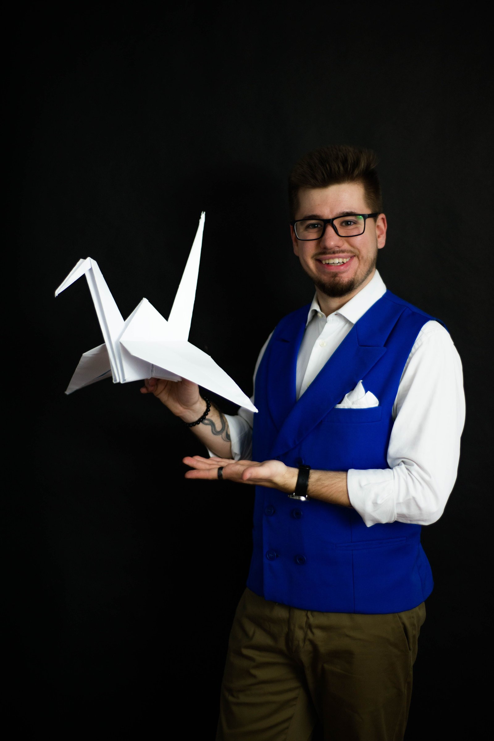 Rekwizyt origami do dziecięcego pokazu magii Armanda Górnego